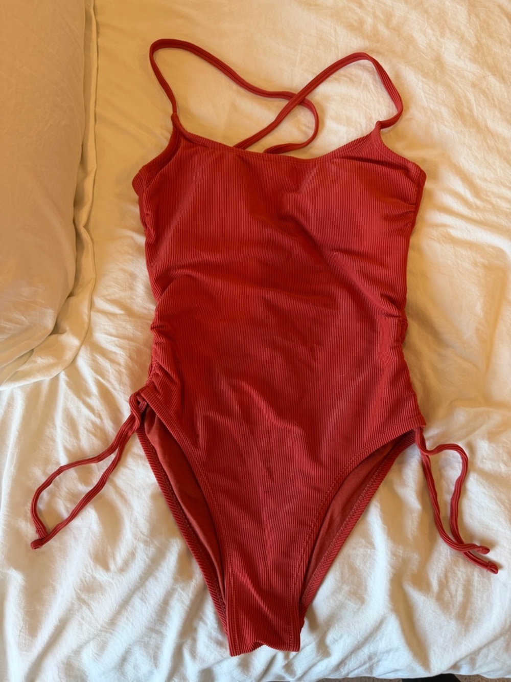 Target Red Ribbed One-Piece Swimsuit
